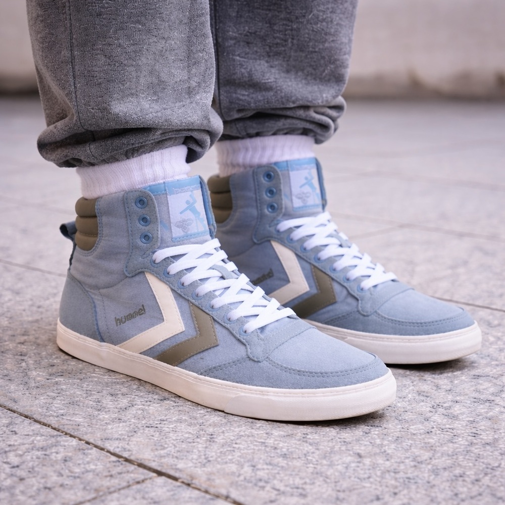 Hummel Slimmer Stadil High Blue High Top Sneakers Women EU 37 Unisex